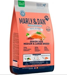 Marly & Dan Senior Dog Medium & Large Breed Fresh Salmon Holistic & Hypoallergenic 3 kg hrană uscată
