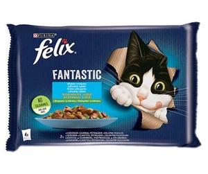 FELIX Fantastic Country Flavours în jeleu cu somon și păstrăv  4x85g