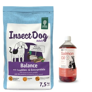 GREEN PETFOOD InsectDog Balance 7.5kg +LAB V Ulei de somon pentru câini și pisici 500ml