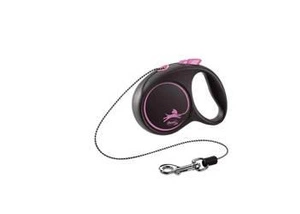 Flexi Leash Design negru XS Frânghie 3m Până la 8kg Roz