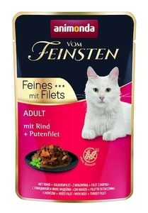 ANIMONDA Cat Vom Feinsten Adult Carne de vită + file de curcan Pungă de 85 g