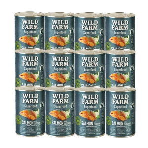 Wild Farm Superfood Salmon 12x400g hrană fără cereale pentru câini