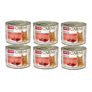 Animonda Cat Carny Senior Carne de vită și inimi de curcan 6x200g