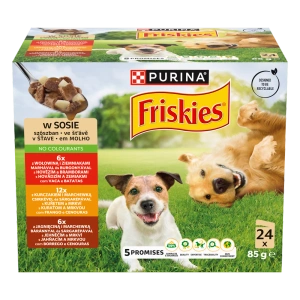 PURINA Friskies Hrană pentru câini adulți în sos 24 x 85 g