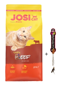 JosiCat Josera Tasty Beef 18kg+Pet Nova Cat jucărie de jucărie de pescuit cu pește. Lungimea tijei : 40cm