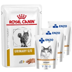 ROYAL CANIN Cat Urinary S/O 12x85g+3xENZO VET Urinary cu pui în sos pentru pisici 100g