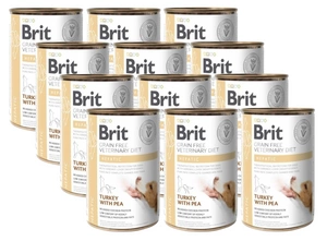 Brit Grain Free Veterinary Diet Dog Hepatic cu curcan și mazăre 12x400g