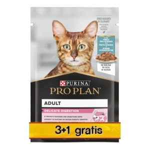 Purina Pro Plan Delicate cu pește pentru pisici 4x85g (3+1 GRATIS)