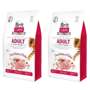Brit Care Cat Grain-Free Aldut Activity Support Pui și curcan 2x7kg