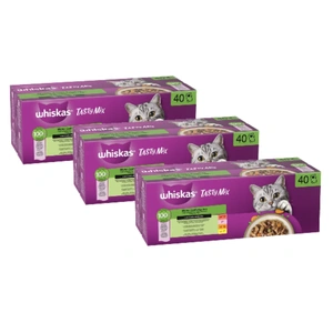 WHISKAS TASTY MIX hrană umedă pentru pisici Chef's Choice în sos 120 x 85 g
