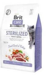 Brit Care Cat Grain-Free Sterilised Weight Control Cu rață și curcan 400g