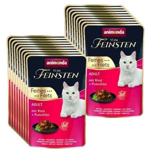 ANIMONDA Cat Vom Feinsten Adult Carne de vită + file de curcan Pungă de 18x85 g