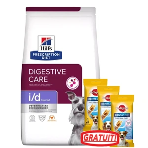 HILL'S PD Prescription Diet Canine i/d Low Fat 12 kg + PEDIGREE DentaStix 3x45/77 g