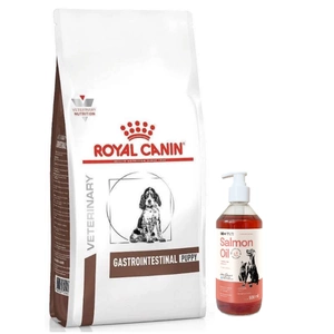 ROYAL CANIN Gastrointestinal Puppy 10kg+LAB V Ulei de somon pentru câini și pisici 500ml
