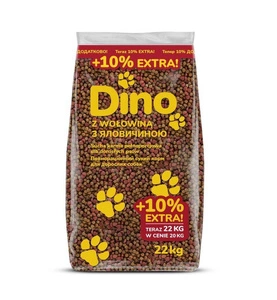 Hrană uscată pentru câini DINO cu carne de vită 20 kg + 10% GRATUIT