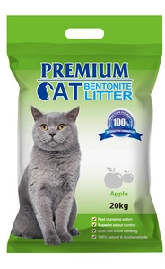 Premium Cat Clumping Bentonite Litter - Măr pentru pisici 20kg