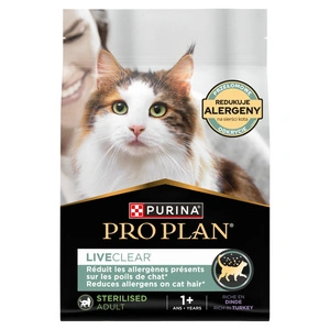 PRO PLAN LiveClear hrană pentru pisici adulte sterilizate, bogată în curcan, 2,8 kg