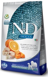 Farmina N&amp;D Ocean Canine Adult Medium&amp;Maxi Cod Pumpkin&amp;Orange 12 kg + O SURPRIZĂ PENTRU CÂINELE TĂU!!!