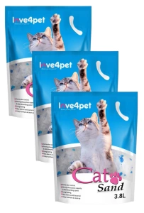 Nisip siliconic pentru pisici Cat Sand 3x3,8 l