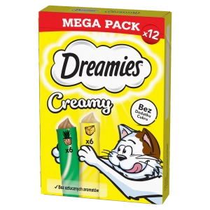 DREAMIES Creamy cu brânză și iarbă de pisici 12x10g