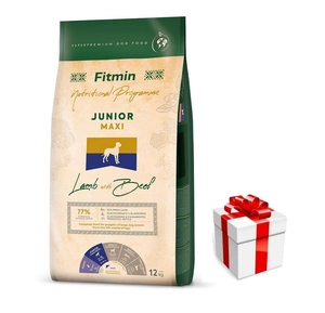 FITMIN Maxi Junior Lamb&Beef 12kg+Dog Surprise