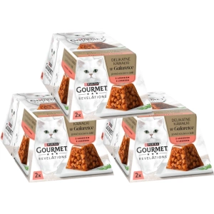 GOURMET Revelations Bucăți delicate în jeleu cu somon 3x(2x57g)