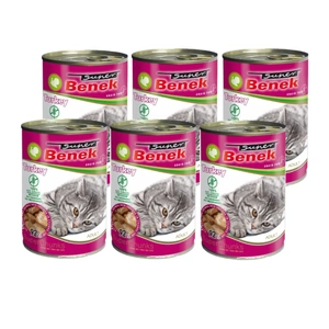 Super Benek KOT bucăți fără cereale cu curcan în sos 6x415 g