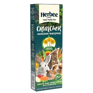 HERBEE cruncher pentru rozătoare și iepuri 115 g fructe și legume cu păpădie