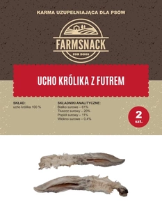 FarmSnack Ureche de iepure cu blană 2 buc