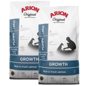 ARION Original Growth Somon Pui de rasă mare 2x12kg