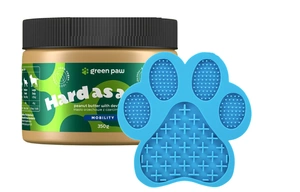 Green Paw Hard as a Nut 350g - unt de arahide cu gheară neagră pentru câini (calitate umană) + covor de lingere pentru câini