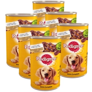 PEDIGREE Adult cutie 6x1200g – hrană umedă completă pentru câini adulți, cu pui în jeleu