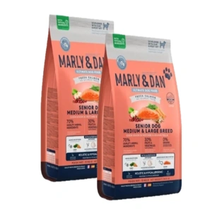 Hrană uscată Marly & Dan Senior Dog Rase Medii și Mari Somon Proaspăt Holistică și Hipoalergenică 2x12 kg