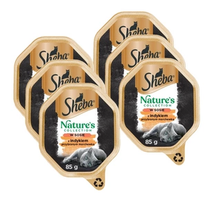 SHEBA® Nature's Collection Sos de curcan - hrană umedă pentru pisici - tavă 6x85g