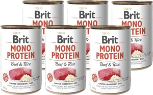 Brit Mono Protein Carne de vită și orez brun 6x400g