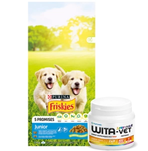 PURINA Friskies Junior 8 kg + Eurowet Wita-Vet Junior + Aldut 400 tablete