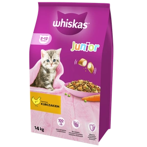 WHISKAS Hrană uscată pentru pisoi juniori cu pui 14 kg + O SURPRIZĂ PENTRU PISICA DUMNEAVOASTRĂ!!!
