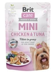 Brit Care Mini Pouch Fillets în sos de pui și ton 85g