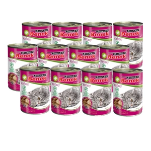 Super Benek KOT bucăți fără cereale cu curcan în sos 12x415 g