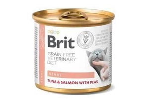 Brit Grain Free Veterinary Diet Cat Renal Ton, somon și mazăre 200 g