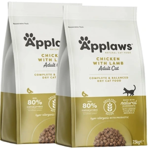 Applaws Adult Pui cu miel suplimentar Hrană uscată pentru pisici 2x7,5 kg