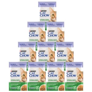 Purina Cat Chow Hrană pentru pisici sterilizate cu miel și fasole verde în sos 10x85g