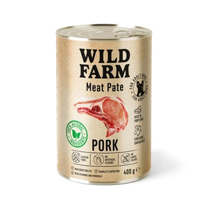 Wild Farm Pate Pork 400g hrană pentru câini fără gluten