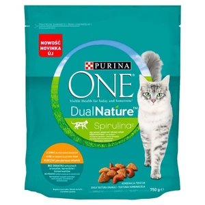 Purina One Dual Nature Spirulina Hrană pentru pisici adulte cu pui 750 g