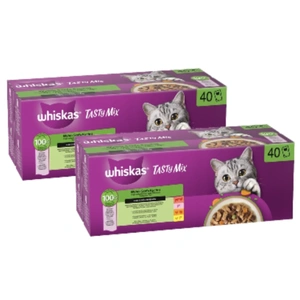 WHISKAS TASTY MIX hrană umedă pentru pisici Chef's Choice în sos 80 x 85 g