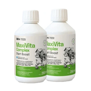 Lab-v MaxiVita Complex - amestec de hrană complementară - multivitamine, în formă lichidă, destinat păsărilor de curte galinacee, păsărilor de apă, porumbeilor, porcilor, bovinelor, ovinelor și caprelor 2x250 ml
