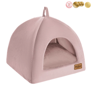 RECOBED Cabina pentru caini Velur liliac roz S 40x40cm