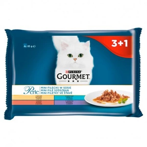 GOURMET Perle hrană pentru pisici adulte Mini fileuri în sos 4x85g