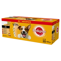 Pedigree Hrană pentru câini adulți Hrană umedă mixtă pentru câini Sachet (Pui și legume, Carne de vită și legume, Curcan și morcov, Carne de vită și miel) 40x100g