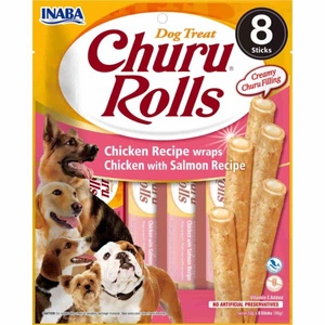 INABA Churu Rolls pentru câini Pui cu somon 8x12g